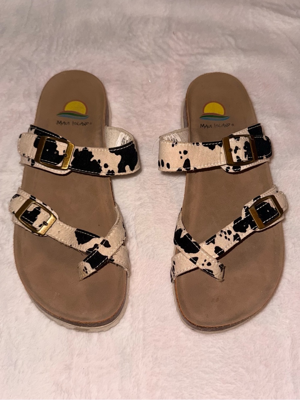 Maui Island Cow Print Sandals